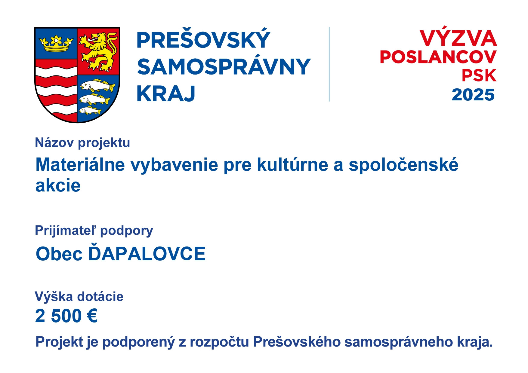 Fotka - Materiálne vybavenie pre kultúrne a spoločenské akcie